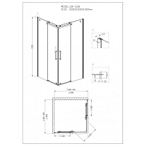 Душевой уголок Grossman Cosmo GR-1100 100x100 квадратный