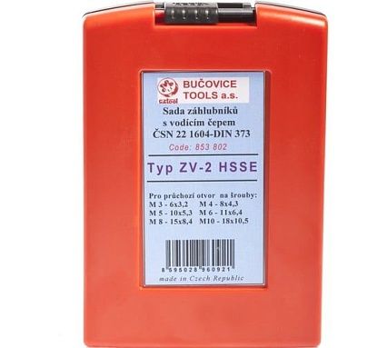 Набор цековок 180 градусов, М3-M10, HSSE Bucovice Tools 853802