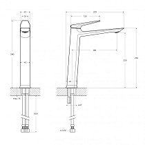 Смеситель для раковины Cezares LINER-LC-01-W0 хром