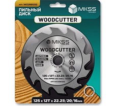 Диск пильный по дереву MKSS Toolbox WC1250 Woodcutter 125x12Тх22,23/20/16 мм WC12501222