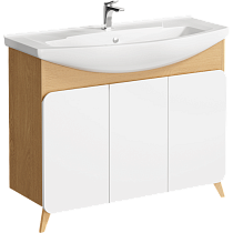 Мебель для ванной Aqwella Basic 105 см, дуб золотой/белый