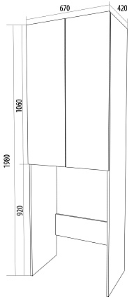 Шкаф 1MarKa Wall 67 см напольный, белый глянец