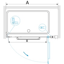 Душевая дверь RGW Passage PA-103B 70x195 черный, прозрачное 020810307-14