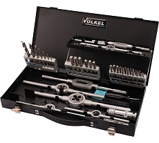 Набор метчиков и плашек VOLKEL M3-M12 HSSE 45 предметов V49151