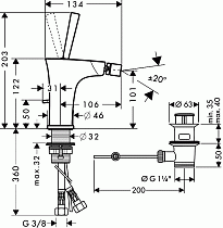 Смеситель для биде Hansgrohe PuraVida 15270400 хром/белый