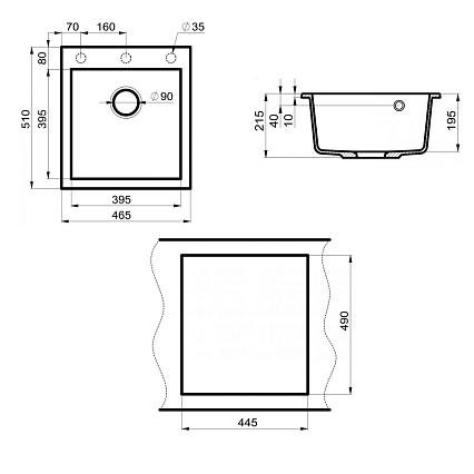 Кухонная мойка Point Моко PN3006AL 47 см серый