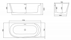 Акриловая ванна BelBagno BB410 R 170x78 белый