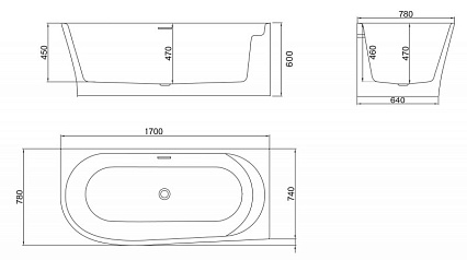 Акриловая ванна BelBagno BB410 R 170x78 белый