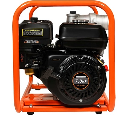 Мотопомпа Electrolite  GP-80 EL (ШК) 7л.с., 80мм, 1300л/мин, глубина всасывания 8м., макс. напор 30м., вес 25кг 2382