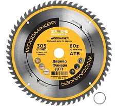 Диск пильный по дереву Woodmaker 305x30/25.4 мм, Z=60 ATB Diamond Industrial DIDD305Z60