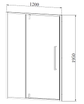 Душевая дверь Vincea Slim-N VDP-4SN120CLGM 120x195 вороненая сталь, прозрачная