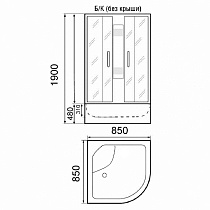 Душевая кабина Parly Effect TMF901 85x85 матовое стекло, белый