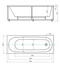 Акриловая ванна Aquatek Оберон 180х80 OBR180-0000008