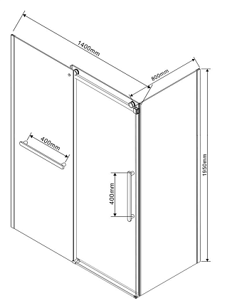 Душевой уголок Vincea Como Soft VSR-1CS8014CLB 140x80 черный, прозрачный