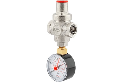 Редуктор давления PROFACTOR поршневой, c манометром 1/2" PF PRV 251.15G