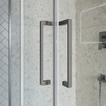 Душевой уголок BelBagno MARINO-2-AH-2-120/90-C-GM 120x90 прозрачный, оружейная сталь