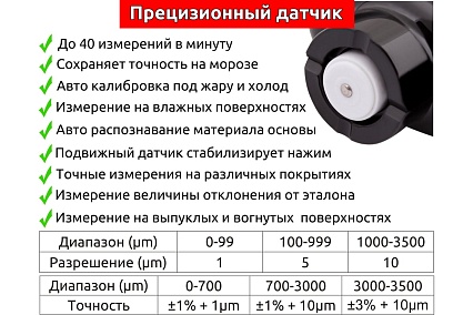 Измеритель толщины покрытий CARSYS DPM-816 10-3000 мкм 4001