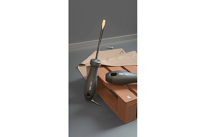 Шлицевая отвёртка Deli Home Series Black HT1105 SL5x100мм, Cr-V, Soft Touch рукоятка. подарочная упаковка, эксклюзивный дизайн 104604