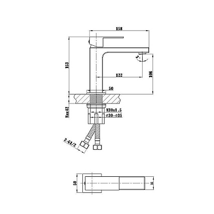 Смеситель для раковины Vincea Куб (Cube) VBF-1C01BC брашированная медь