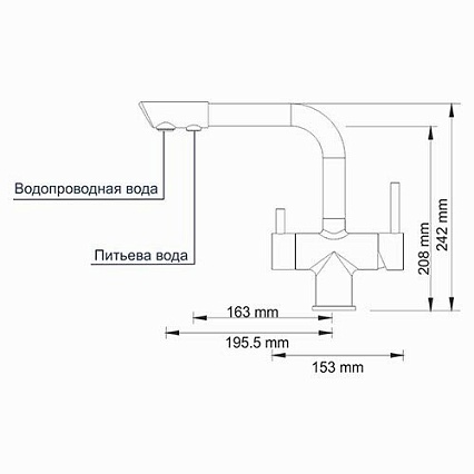 Смеситель для кухни WasserKRAFT A8027, под фильтр, матовый хром