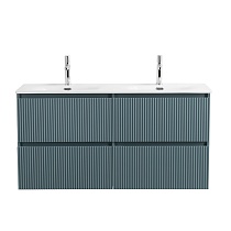 Тумба с раковиной BelBagno Uno 120 см, 4 ящика, Голубой матовый