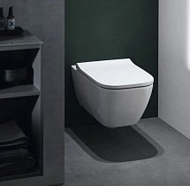 Подвесной унитаз Geberit Smyle Square 500.683.01.2 безободковый с крышкой-сиденьем микролифт