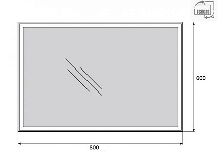 Зеркало BelBagno SPC-GRT-600-800-LED-BTN 60x80 см кнопочный выключатель