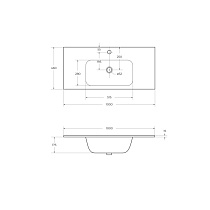 Раковина Cezares 100 см CZR-NAT-100-LVB