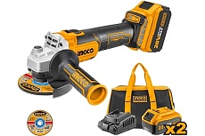 Аккумуляторная угловая шлифмашина Ingco Li-Ion, 20 В CAGLI2011582