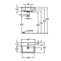 Раковина Geberit Renova Compact 45 см 276145000