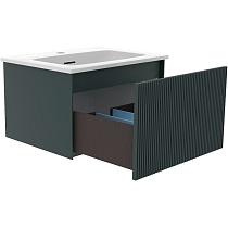 Тумба с раковиной La Fenice Terra 60 см серо-зеленый матовый
