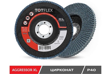 Круг лепестковый торцевой aggressor 2 125x22 мм, Z, Р40 TOTFLEX 4631166001295