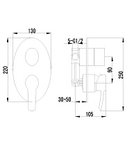 Смеситель для ванны Lemark Atlantiss LM3228C трехпозиционный