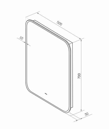 Зеркало Континент Torry LED 50x70 см с подсветкой, антипар ЗЛП2278