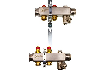 Комплект коллекторов Danfoss SSM-2 с кронштейнами для 2 контура 088U0972
