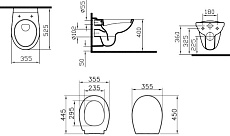 Подвесной унитаз VitrA Normus L-box 9773B003-7206 с микролифтом, инсталляцией