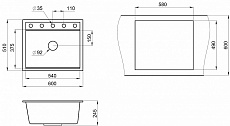 Кухонная мойка Granula Kitchen Space KS-6003 60 см алюминиум