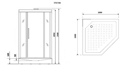 Душевая кабина Niagara Luxe NG-7717WBK 100x100 белый, без крыши