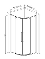 Душевой уголок AQUAme AQM7101-9 90x90 прозрачный, хром