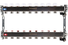 Коллектор из нержавеющей стали Rommer без расходомеров, с клапаном вып. воздуха и сливом, 9 выходов Rms-3201-000009 RG0091LAMUNG18