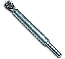 Щетка концевая гофрированная Lessmann Д12x120, STA 0,30мм, хв-к 6мм удлиненная 458161