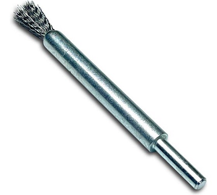 Щетка концевая гофрированная Lessmann Д12x120, STA 0,30мм, хв-к 6мм удлиненная 458161