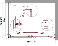 Душевой уголок BelBagno Acqua 130x90 ACQUA-AH-1-130/90-C-Cr прозрачный, хром