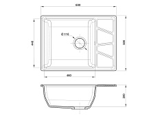 Кухонная мойка GranFest Vertex GF-V-680L 68 см бежевый