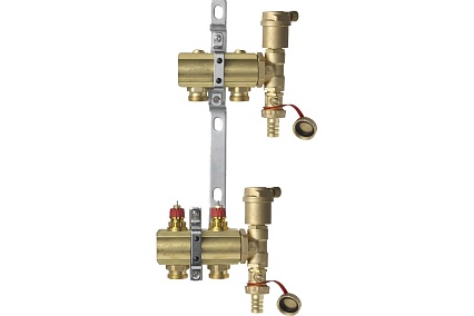 Комплект коллекторов Danfoss FHF-2 set с кронштейнами и воздухоотводчиками 2 контура 088U0702