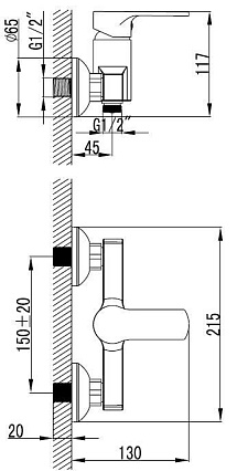 Смеситель для душа Lemark Plus Grace LM1503C