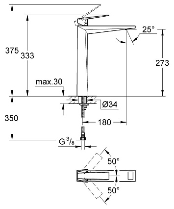 Смеситель для раковины Grohe Allure Brilliant 23114000