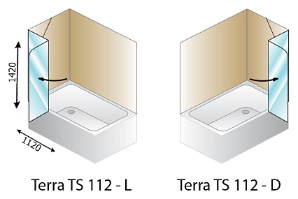 Шторка для ванны Kolpa-San Terra TS 112 L/D