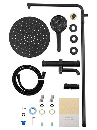 Душевая стойка Wonzon&Woghand Stick WW-88739903-MB термостат, черный матовый
