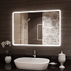 Зеркало Континент Demure Led 100x70 см с подсветкой, антипар, часы ЗЛП601